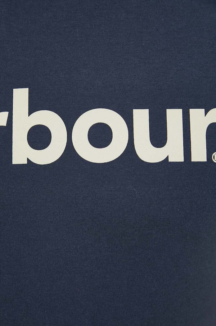 Barbour Памучна тениска в тъмносиньо с принт MTS0531