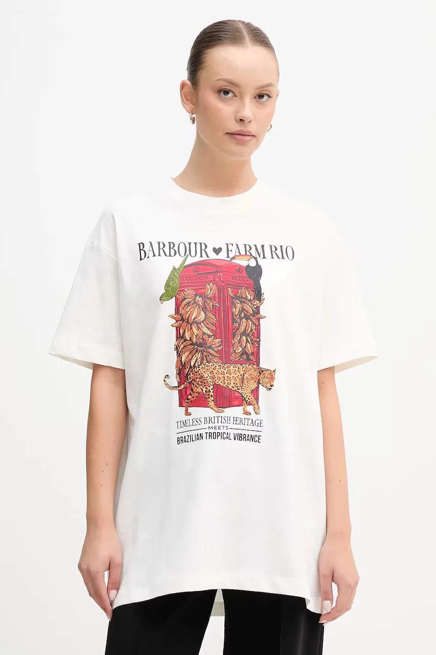 Barbour Памучна тениска x Farm Rio