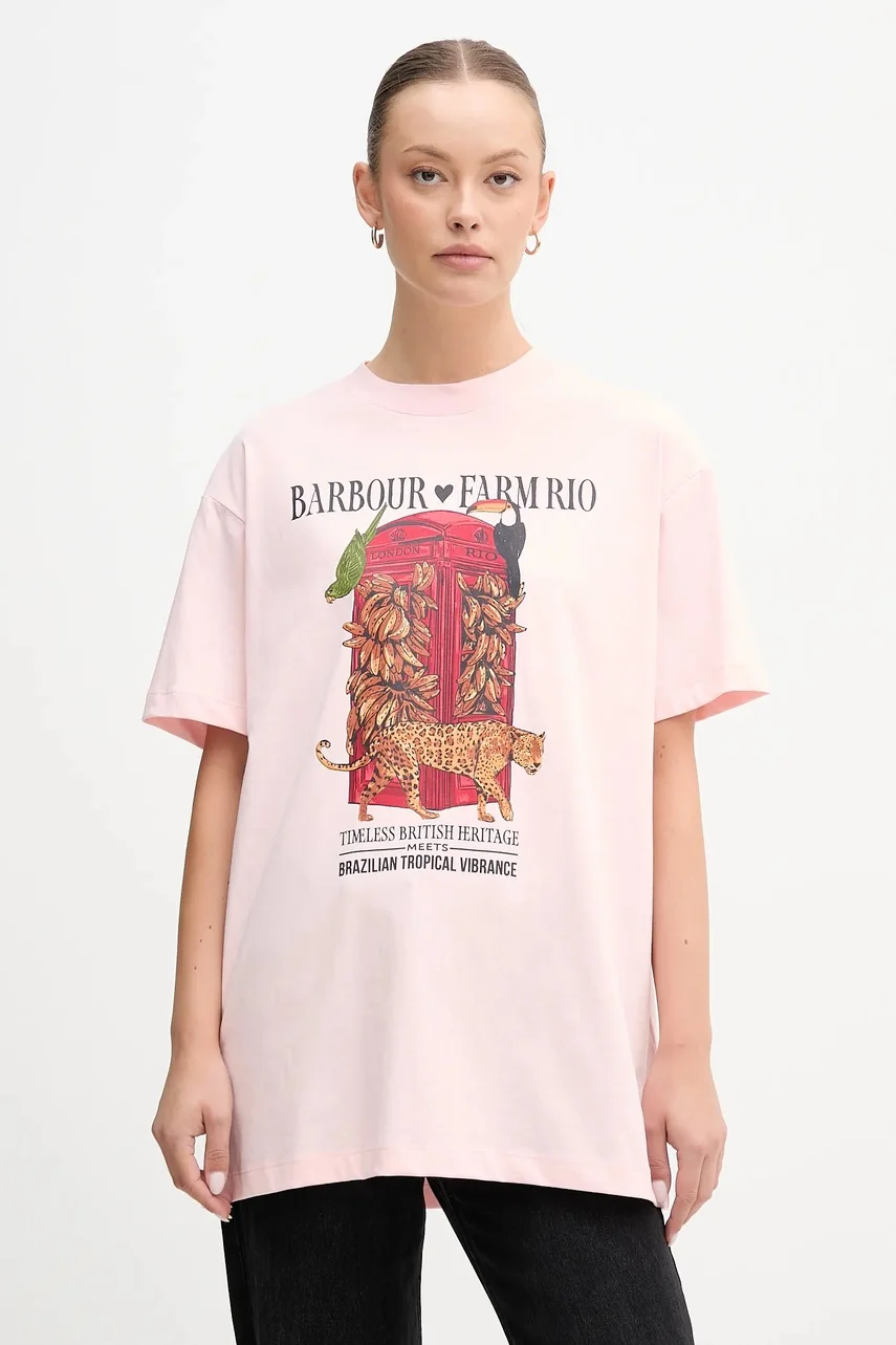 Barbour Памучна тениска x Farm Rio
