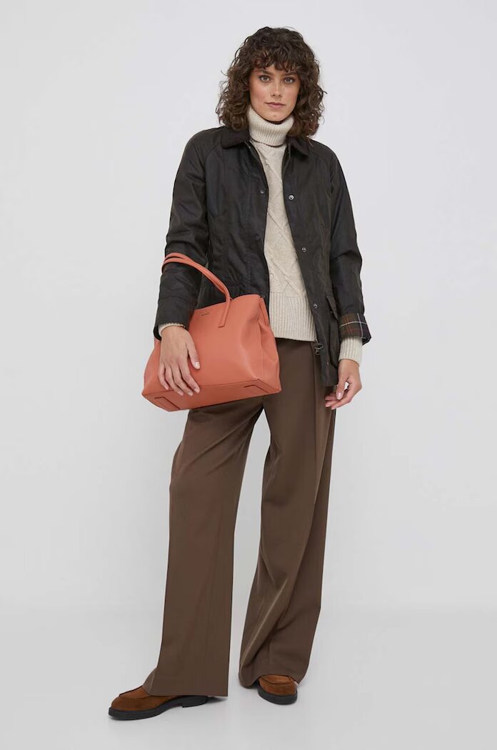 Barbour Памучно яке Classic Beadnell Wax Jacket в кафяво преходен модел