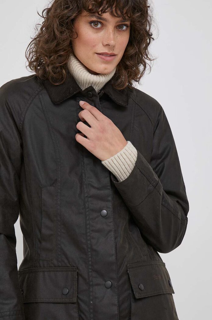 Barbour Памучно яке Classic Beadnell Wax Jacket в кафяво преходен модел