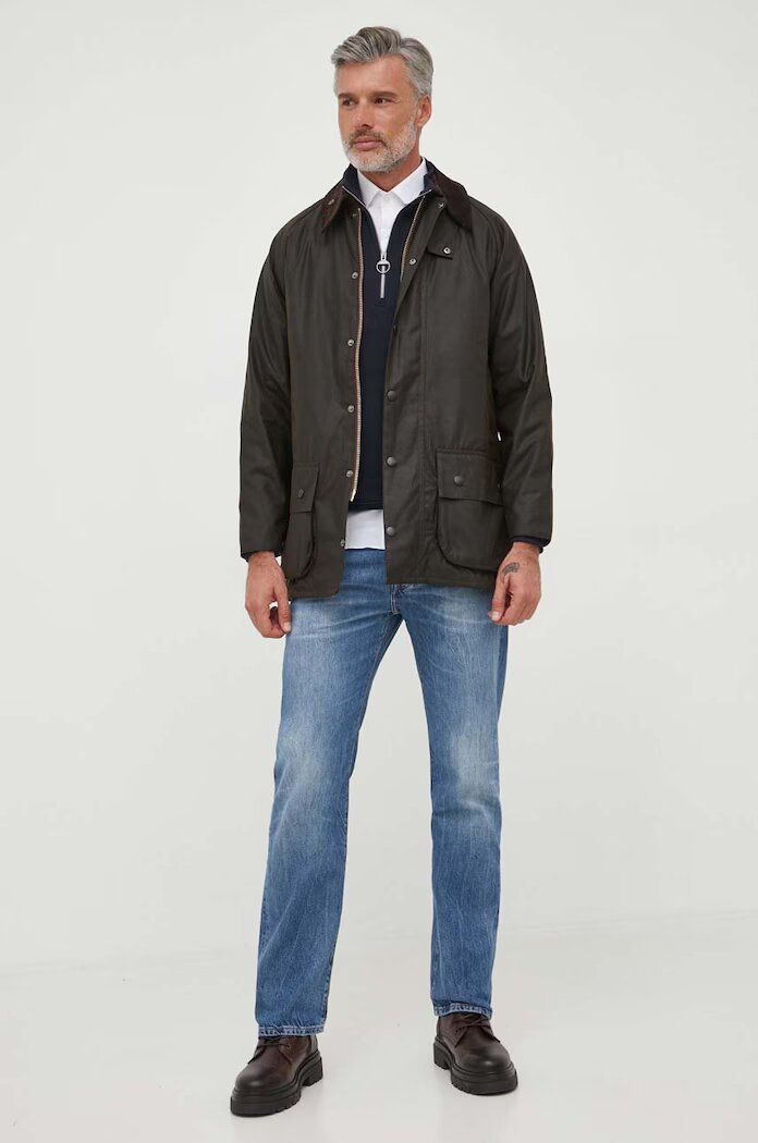 Barbour Памучно яке Classic Beaufort Wax Jacket в зелено преходен модел MWX0002