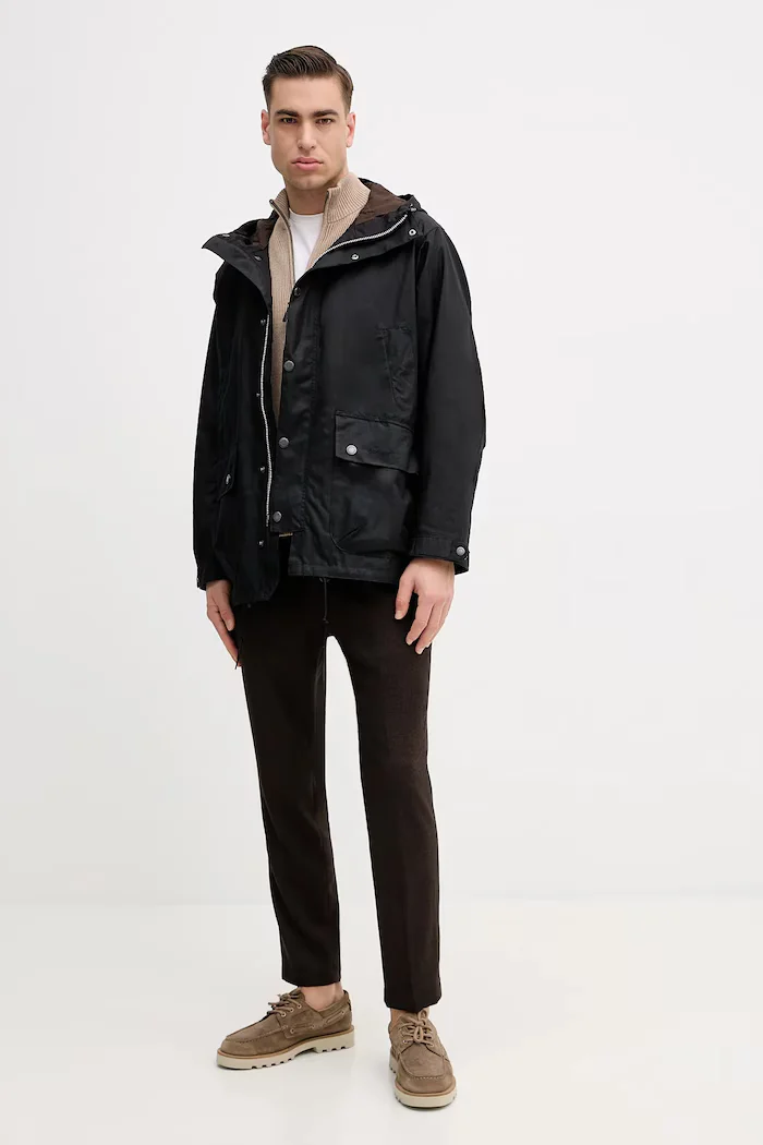Barbour Памучно яке в черно MWX2525