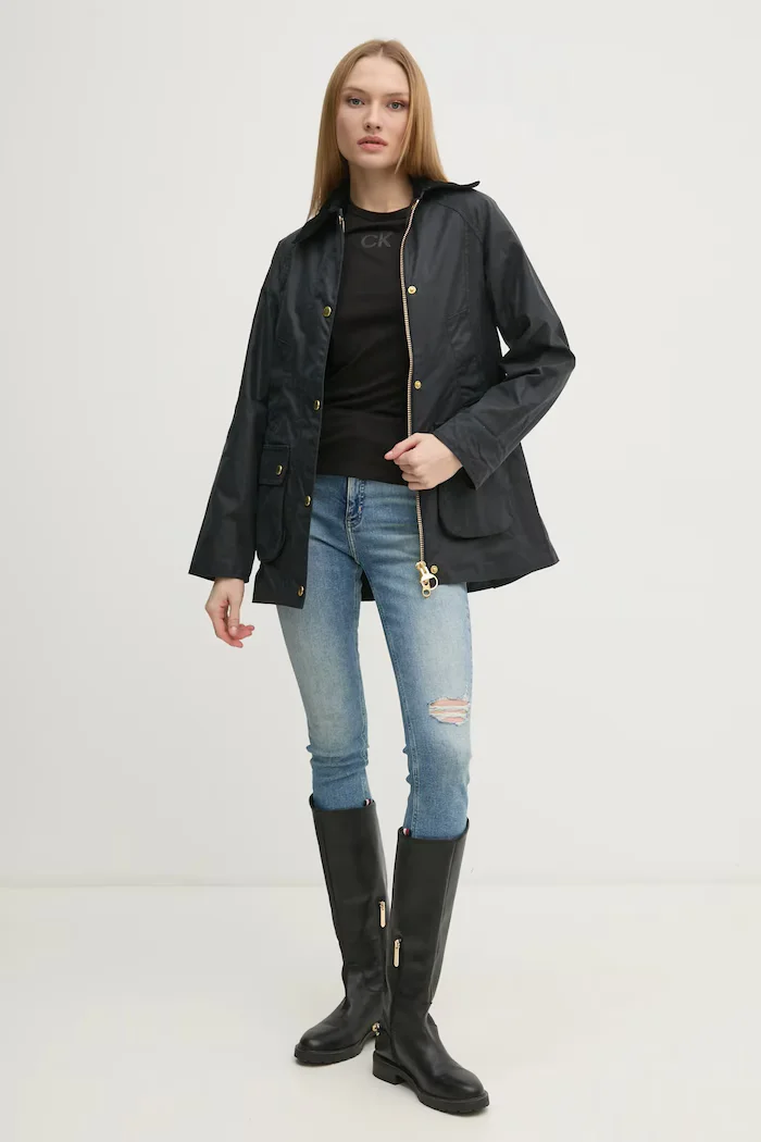 Barbour парка дамска с памук BEADNELL тъмносиня LWX1402