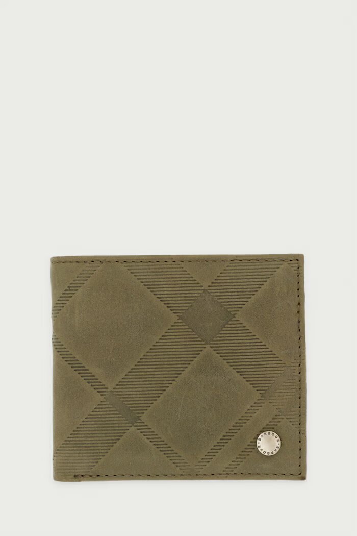 Barbour портфейл мъжки от кожа зелен MLG0081