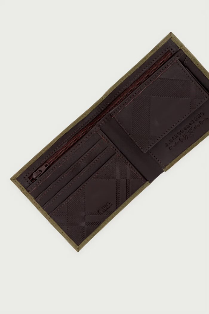 Barbour портфейл мъжки от кожа зелен MLG0081