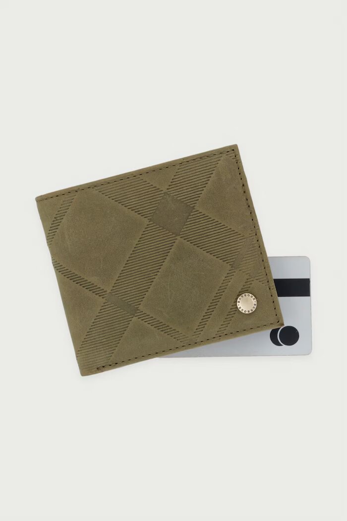 Barbour портфейл мъжки от кожа зелен MLG0081