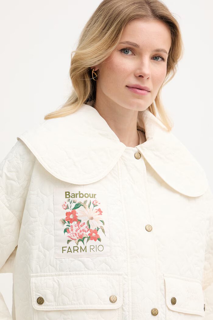 Barbour преходно яке дамско x Farm Rio бежово LQU1906