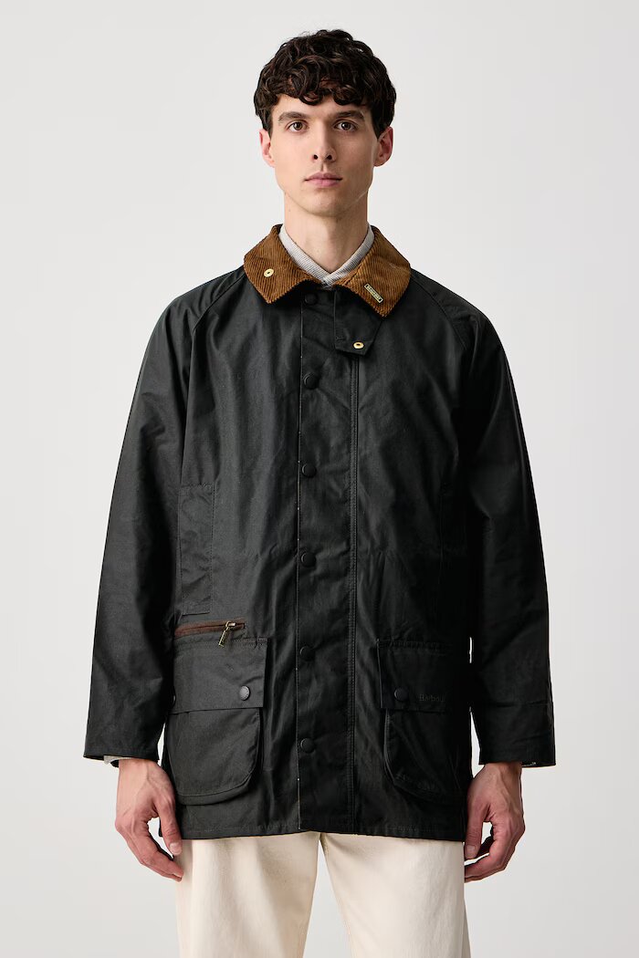Barbour преходно яке мъжко от памук Beaufort зелено MWX2586
