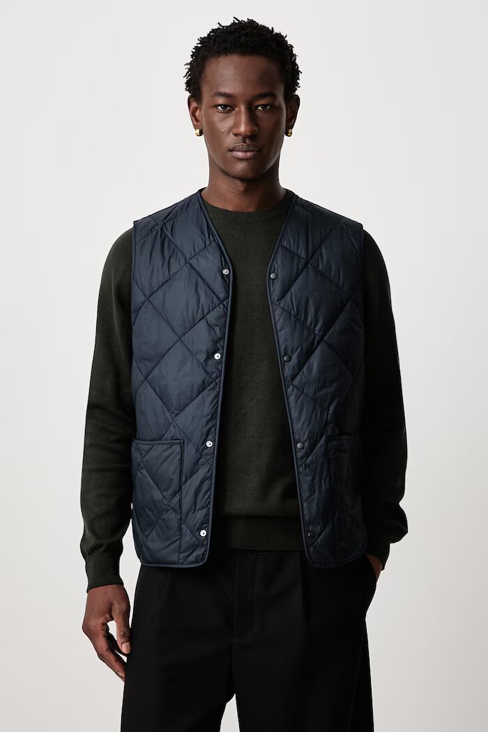Barbour пухен елек с две лица мъжки тъмносин MLI0068