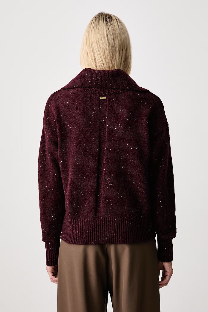 Barbour пуловер дамски с вълна бордо LKN1579