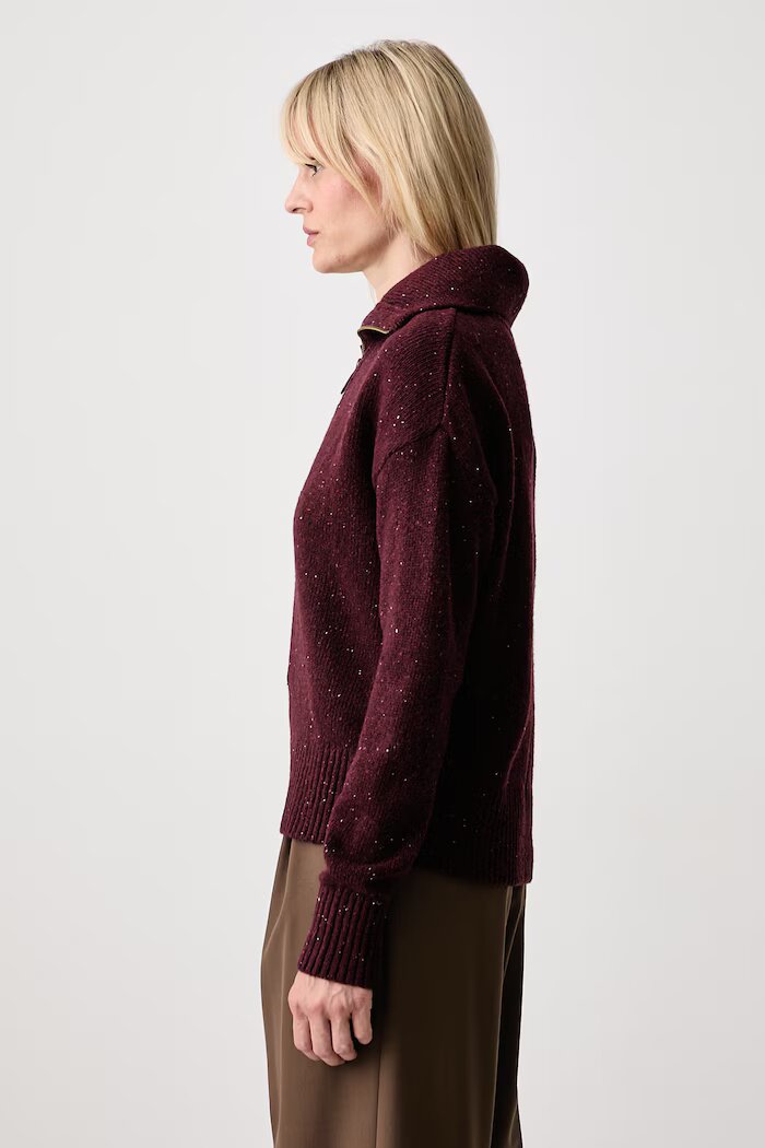 Barbour пуловер дамски с вълна бордо LKN1579