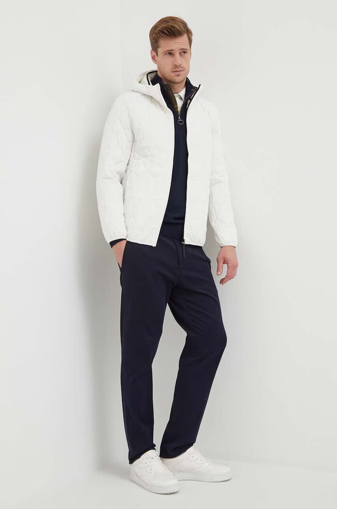Barbour пуловер мъжки от памук ESSENTIALS тъмносин MKN1074