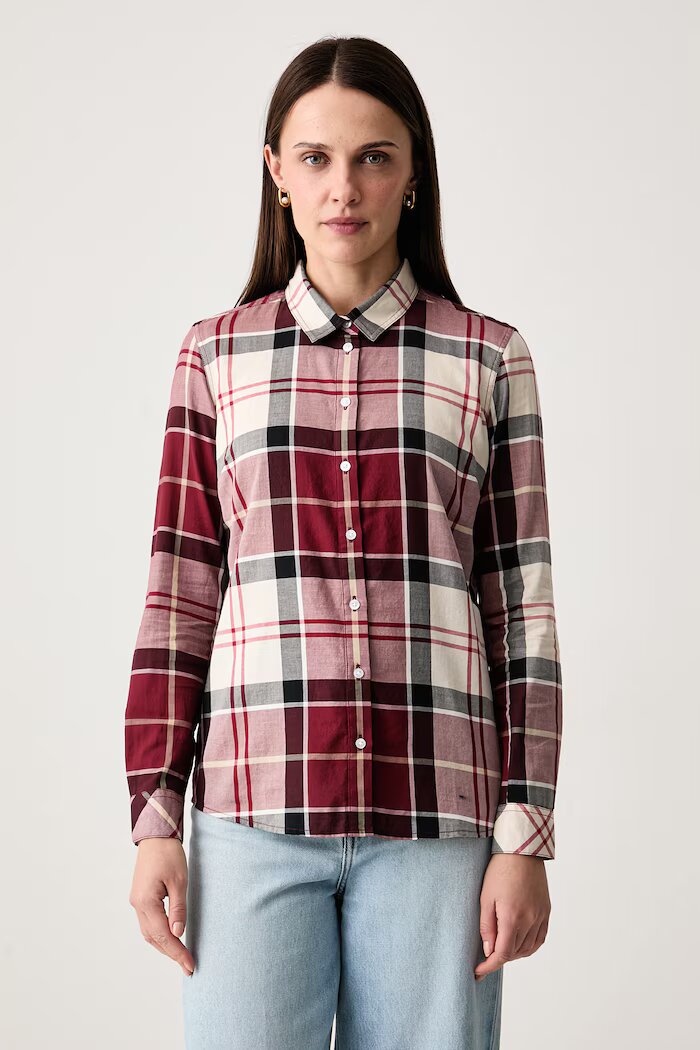 Barbour риза дамска от памук BRENDON многоцветна на каре LSH1353