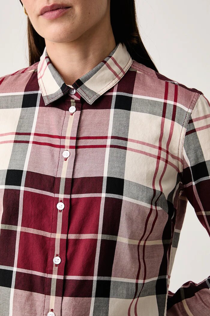 Barbour риза дамска от памук BRENDON многоцветна на каре LSH1353
