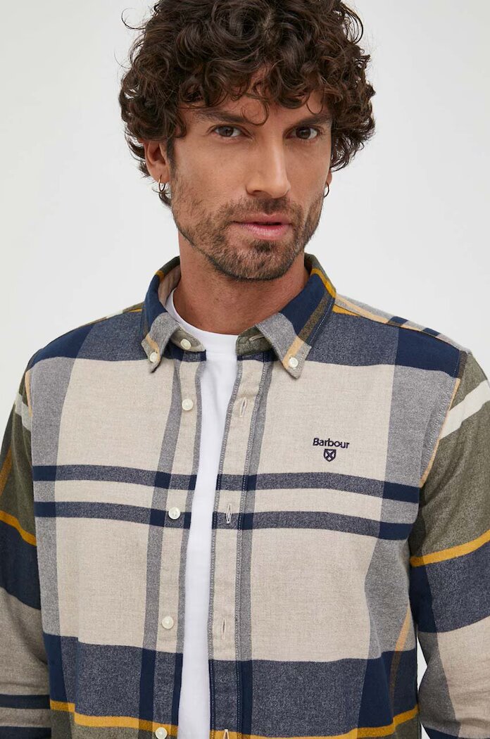 Barbour риза мъжка ICELOCH бежова на каре MSH4994
