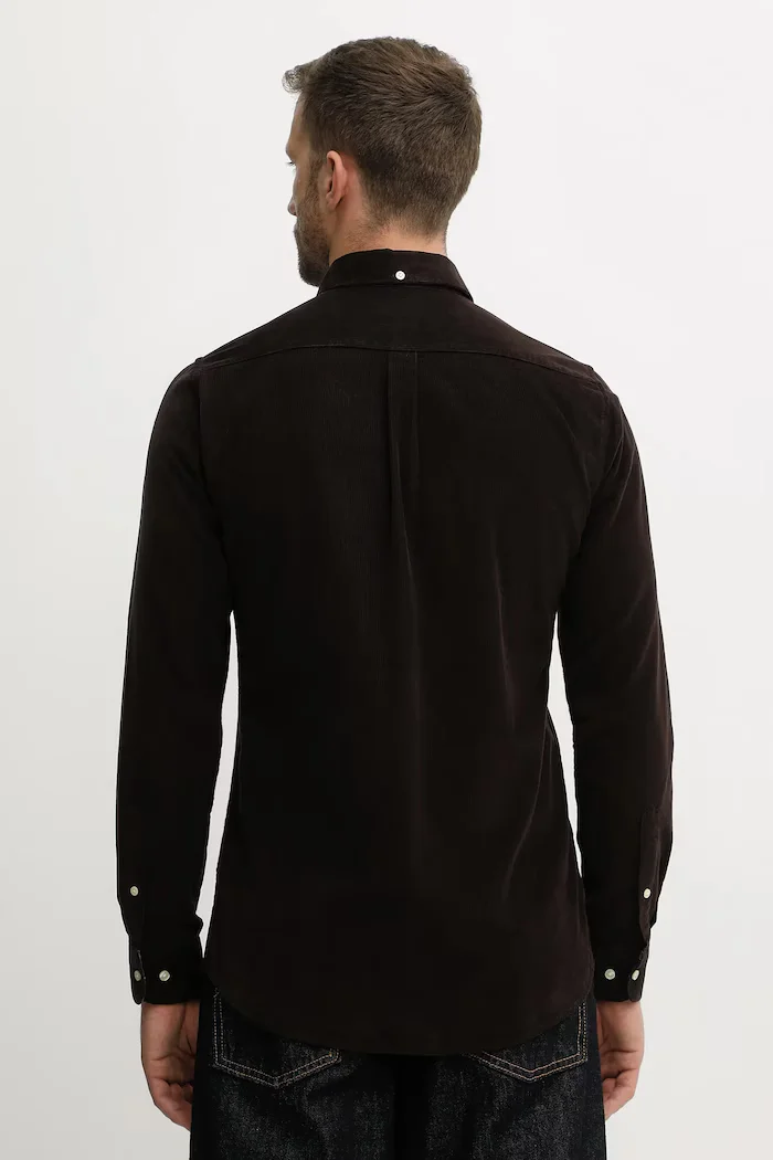 Barbour риза мъжка от джинс RAMSEY кафява MSH5001