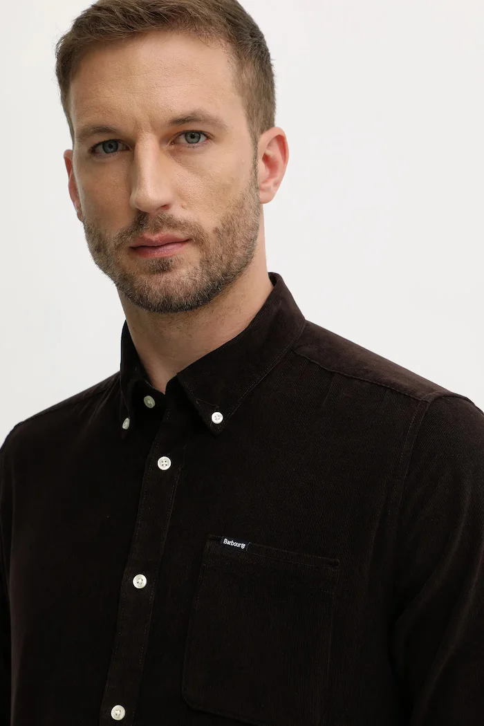 Barbour риза мъжка от джинс RAMSEY кафява MSH5001