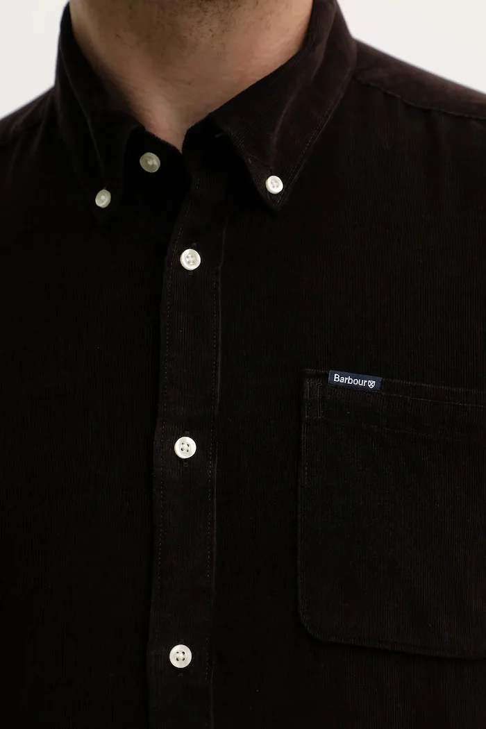 Barbour риза мъжка от джинс RAMSEY кафява MSH5001