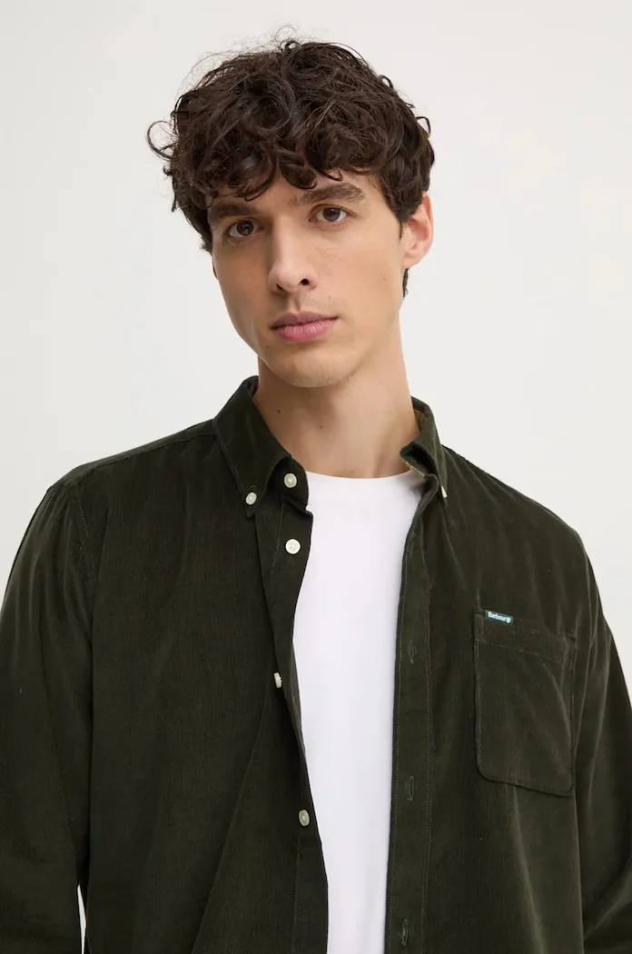 Barbour риза мъжка от джинс RAMSEY зелена MSH5001