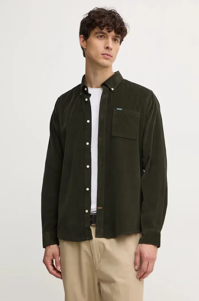 Barbour риза мъжка от джинс RAMSEY зелена MSH5001
