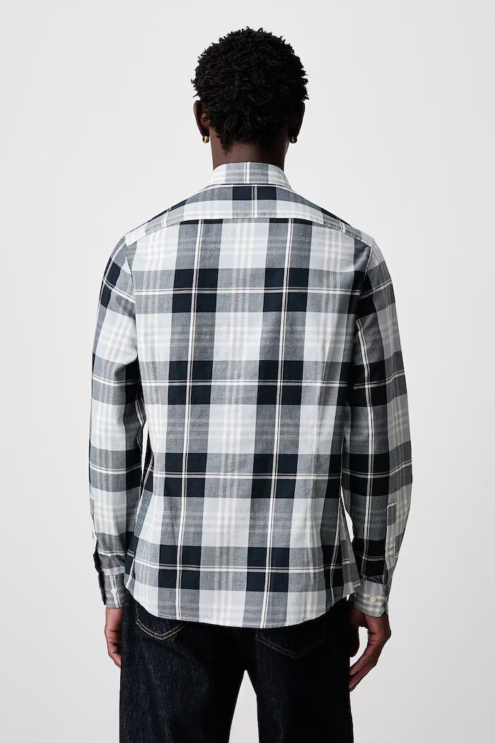 Barbour риза мъжка от памук EDGAR синя на каре MSH5355