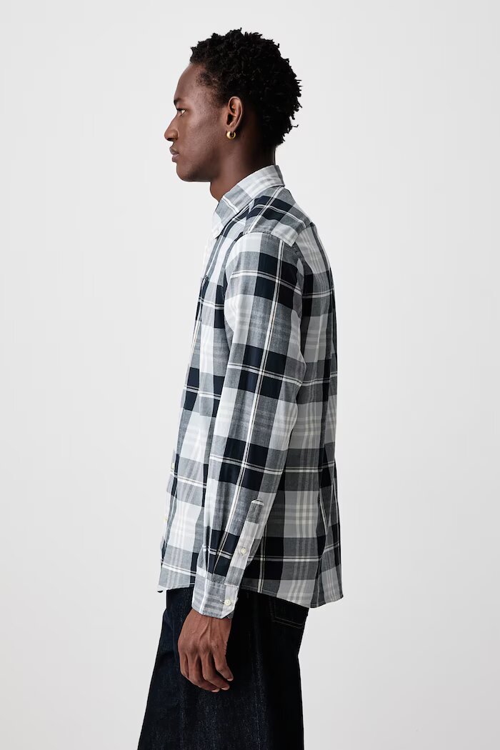Barbour риза мъжка от памук EDGAR синя на каре MSH5355