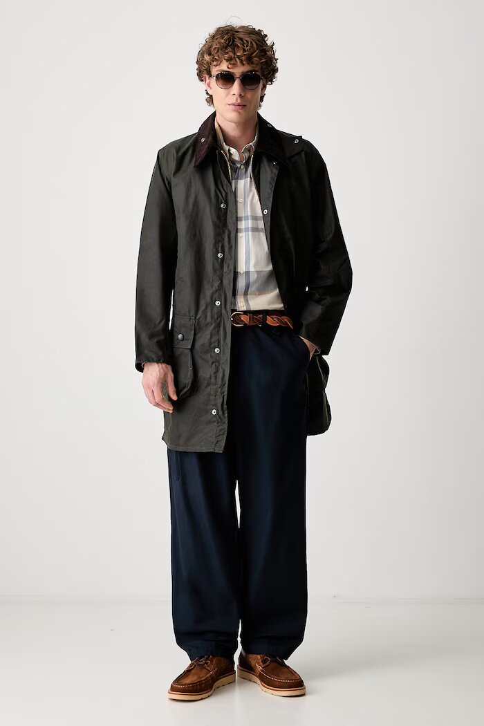Barbour риза мъжка от памук Harris Tailored Shirt бежова на каре MSH5071