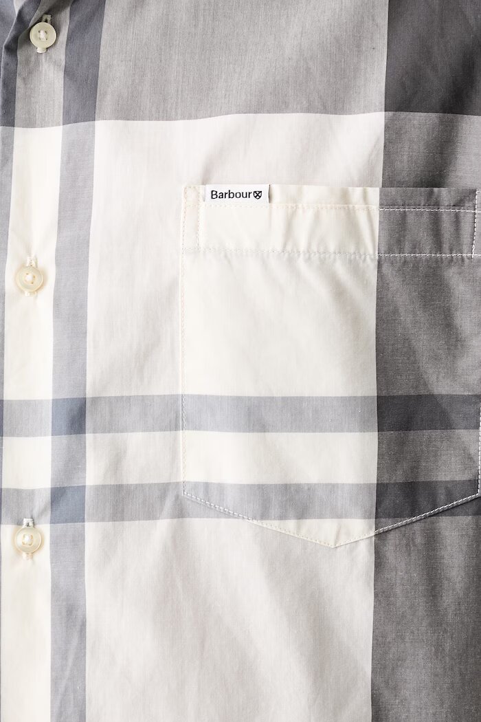 Barbour риза мъжка от памук Harris Tailored Shirt бежова на каре MSH5071