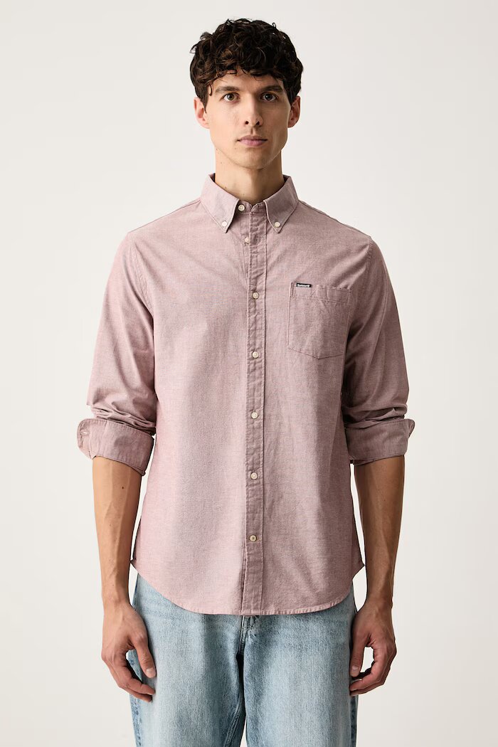 Barbour риза мъжка от памук Marsden розова MSH5527