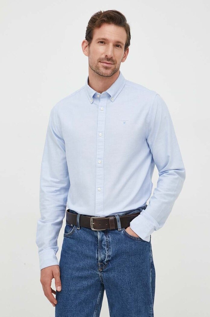 Barbour риза мъжка от памук OXTOWN синя MSH5301