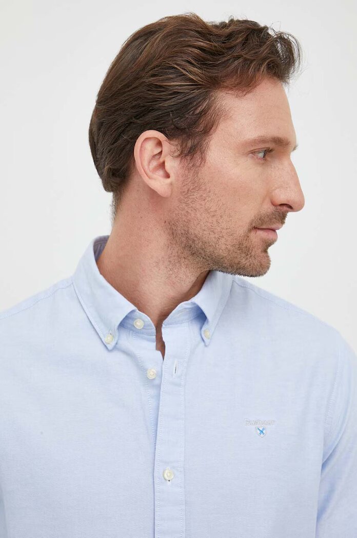 Barbour риза мъжка от памук OXTOWN синя MSH5301