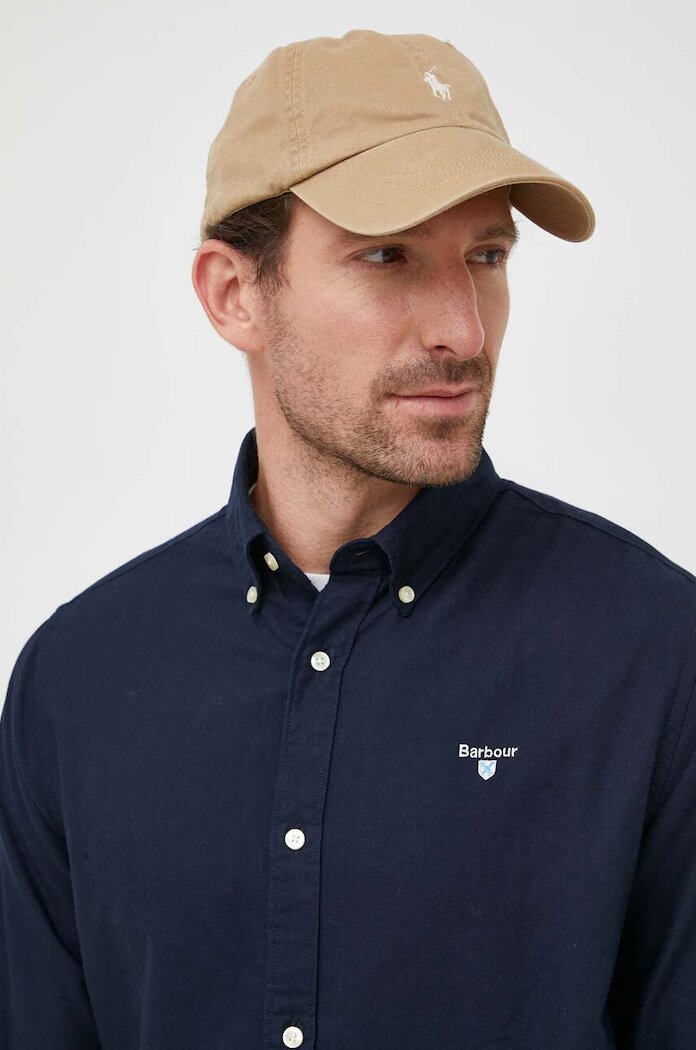 Barbour риза мъжка от памук OXTOWN тъмносиня MSH5301