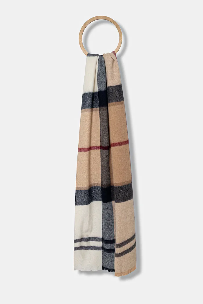 Barbour шал дамски от вълна Rosefield кафяв LSC0354