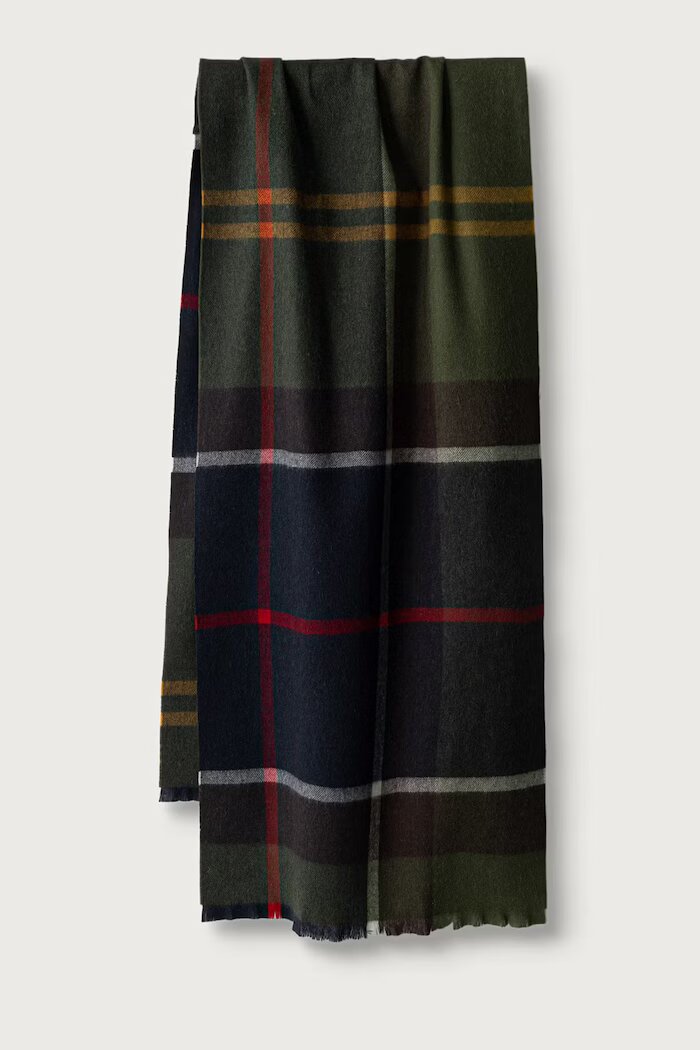 Barbour шал дамски от вълна Rosefield зелен LSC0354