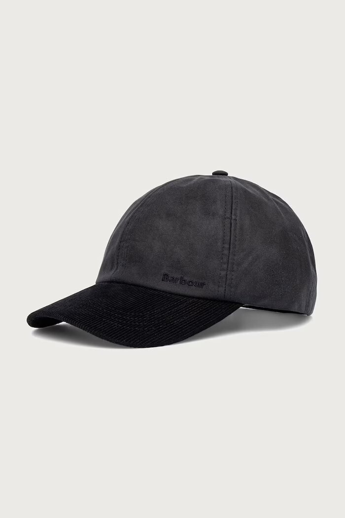 Barbour шапка с козирка дамска от памук тъмносиня LHA0651