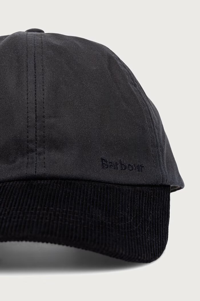 Barbour шапка с козирка дамска от памук тъмносиня LHA0651