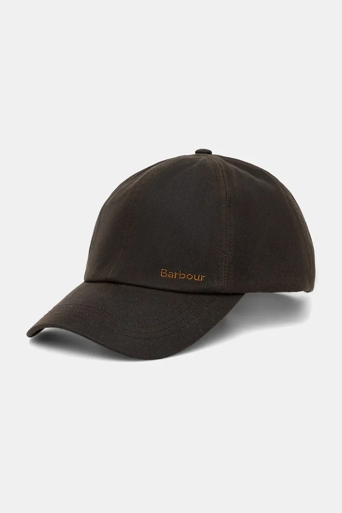 Barbour шапка с козирка дамска от памук зелена LHA0477