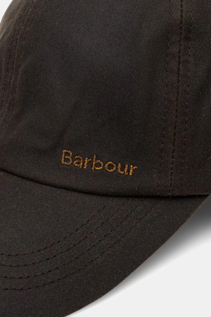 Barbour шапка с козирка дамска от памук зелена LHA0477