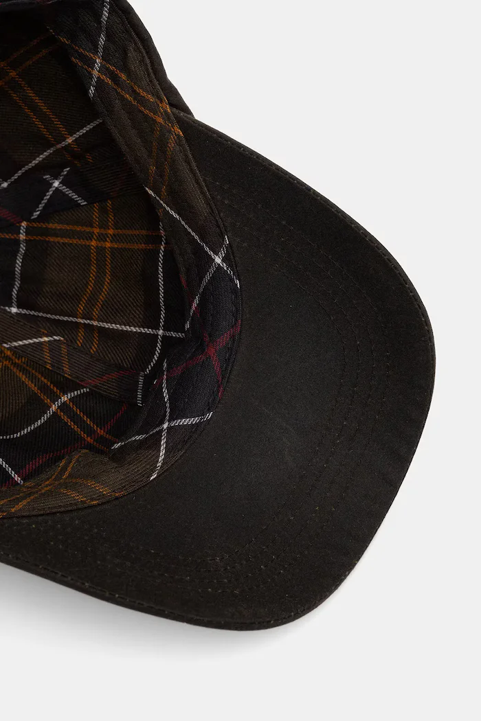 Barbour шапка с козирка дамска от памук зелена LHA0477