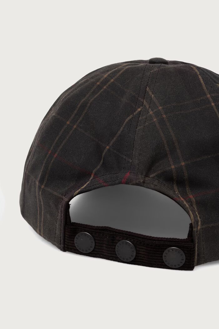Barbour шапка с козирка дамска от памук зелена LHA0650