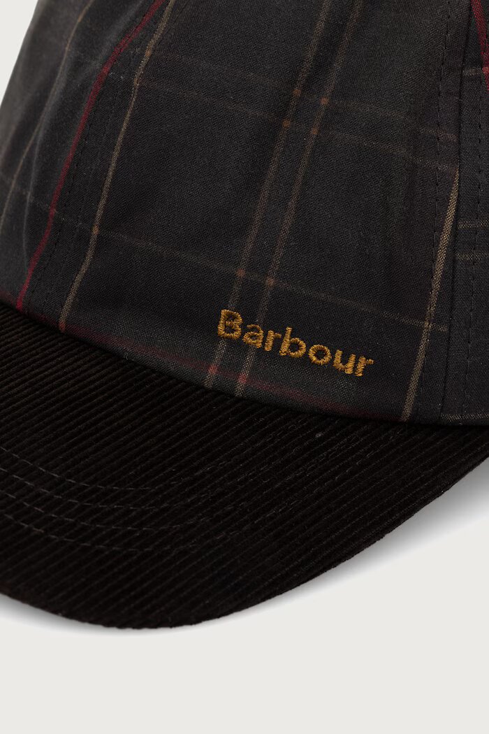 Barbour шапка с козирка дамска от памук зелена LHA0650