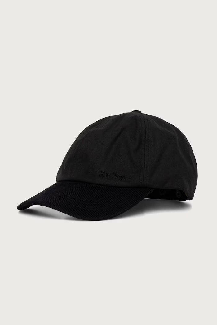 Barbour шапка с козирка мъжка от памук черна MHA0913