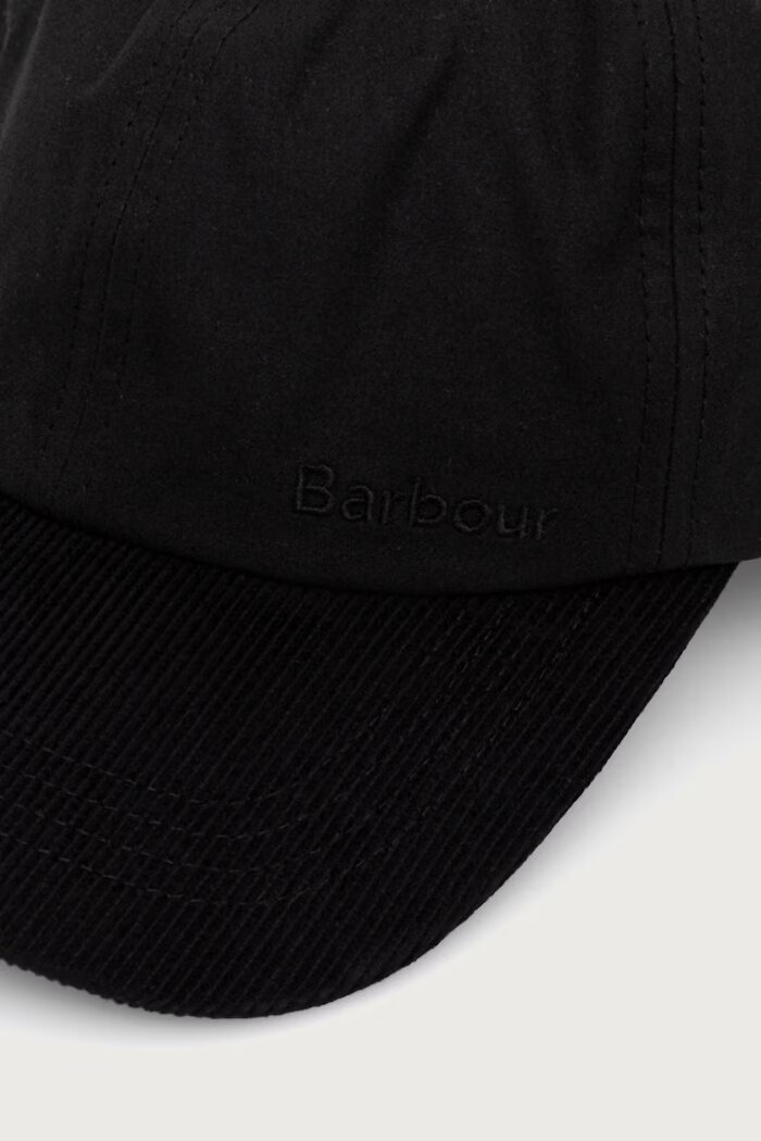 Barbour шапка с козирка мъжка от памук черна MHA0913