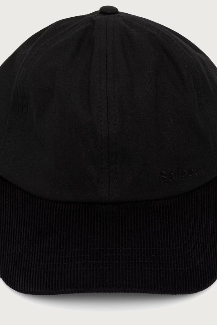 Barbour шапка с козирка мъжка от памук черна MHA0913