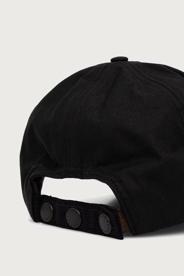 Barbour шапка с козирка мъжка от памук черна MHA0913