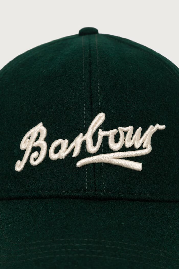 Barbour шапка с козирка мъжка от вълнена материя зелена MHA0971