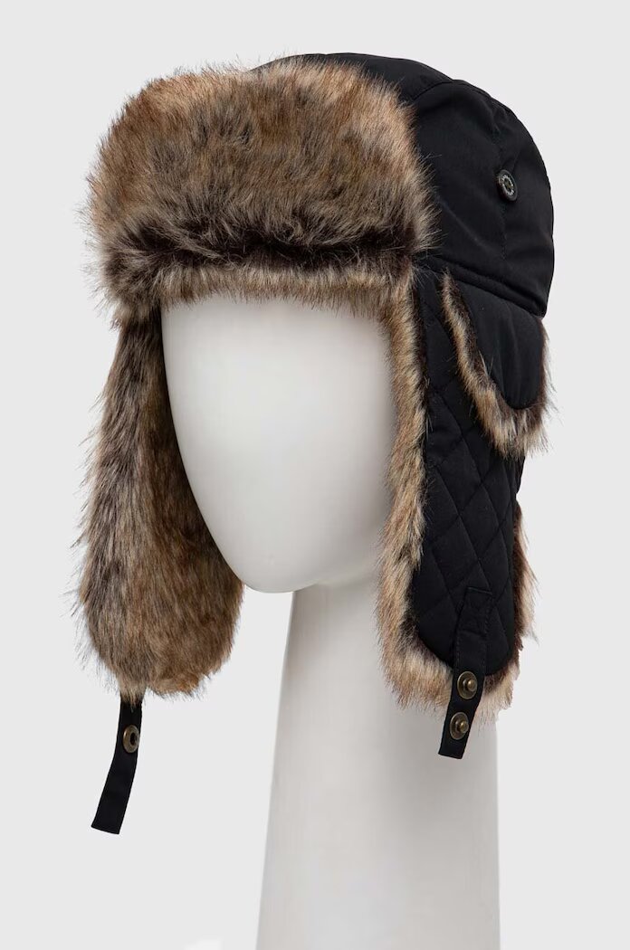 Barbour Шапка в черно от плътен трикотаж