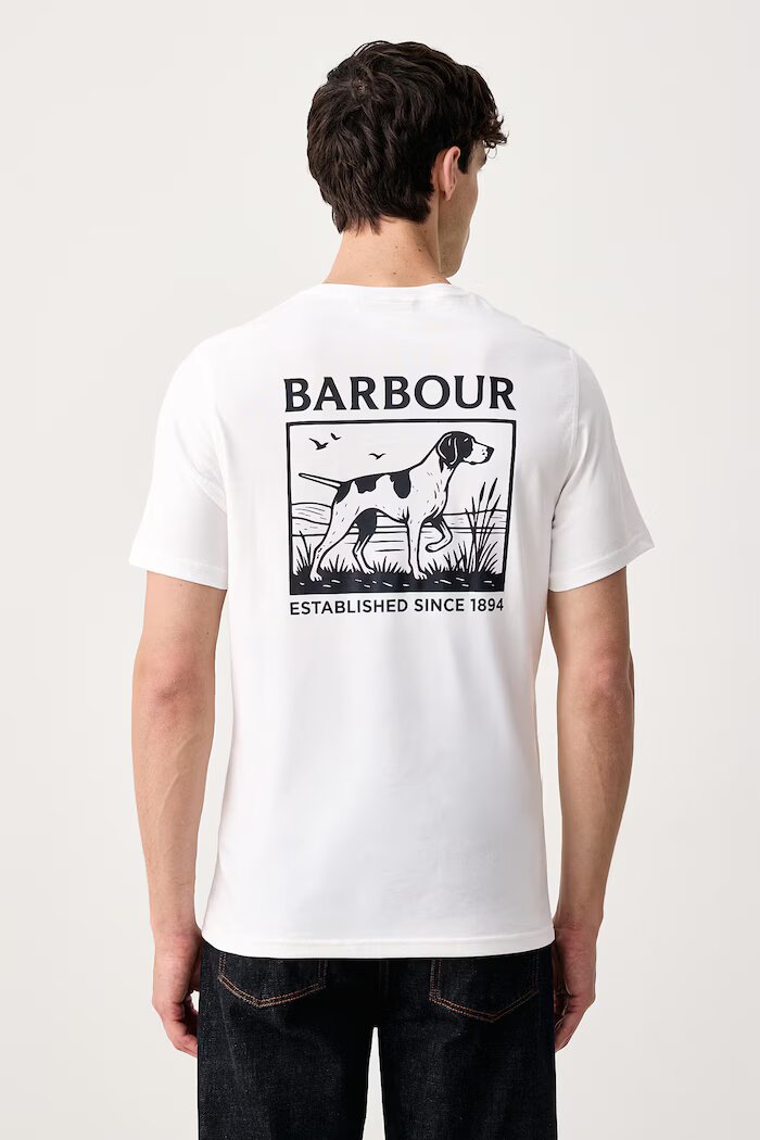 Barbour тениска мъжка от памук бяла MTS1656