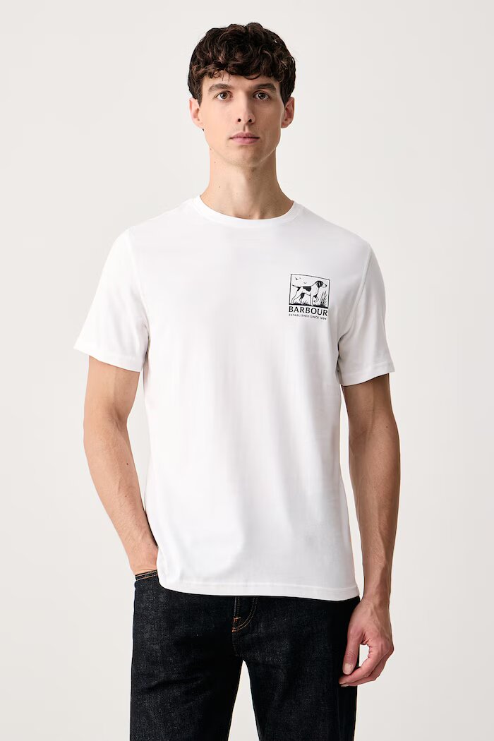 Barbour тениска мъжка от памук бяла MTS1656